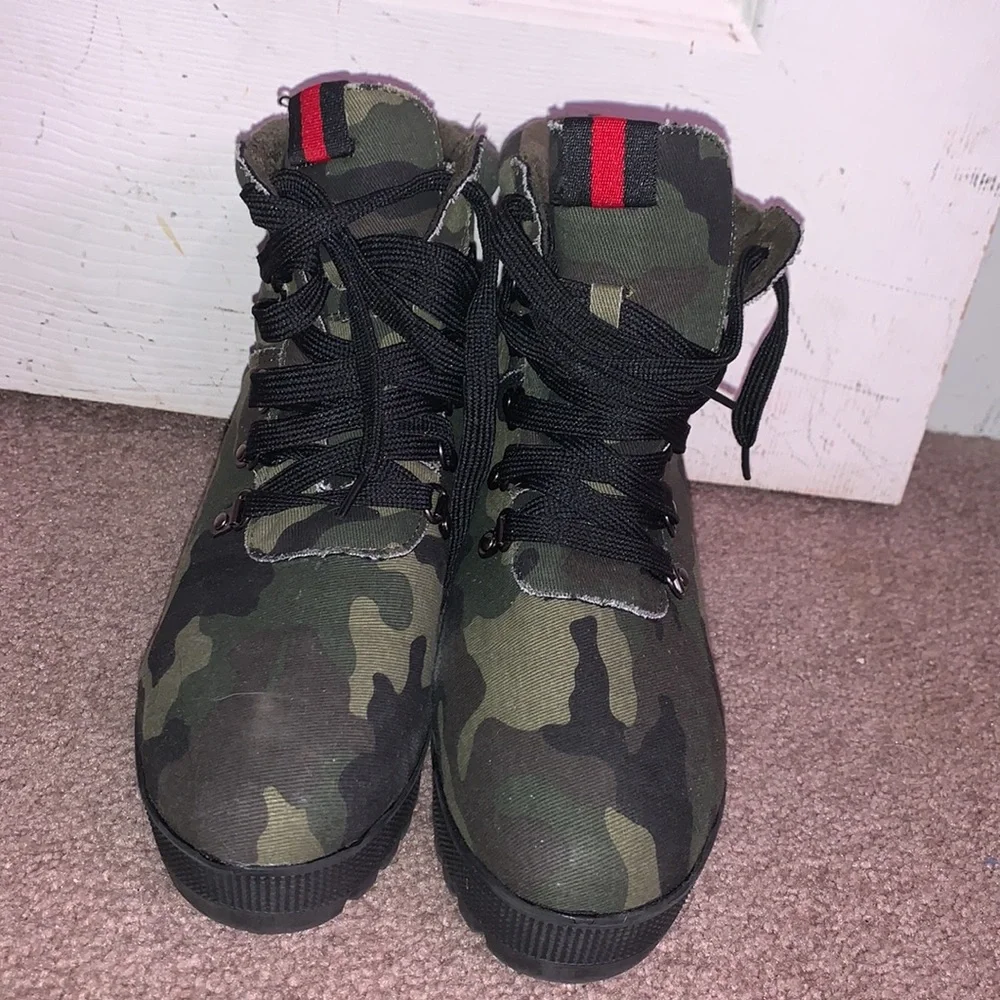 Pazzle Commander Combat Camouflage Rubber Lug Sole Boots - Picture 3 of 12